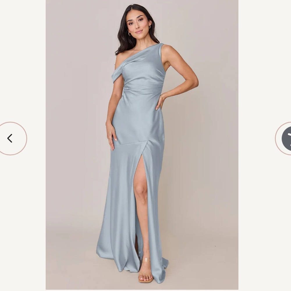 Revelry Livvy Satin Dress Sky Blue Size 2
